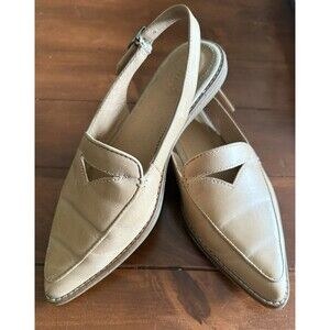 Sperry Womens Saybrook Sling Back Tan Leather Shoes Flats Size 7